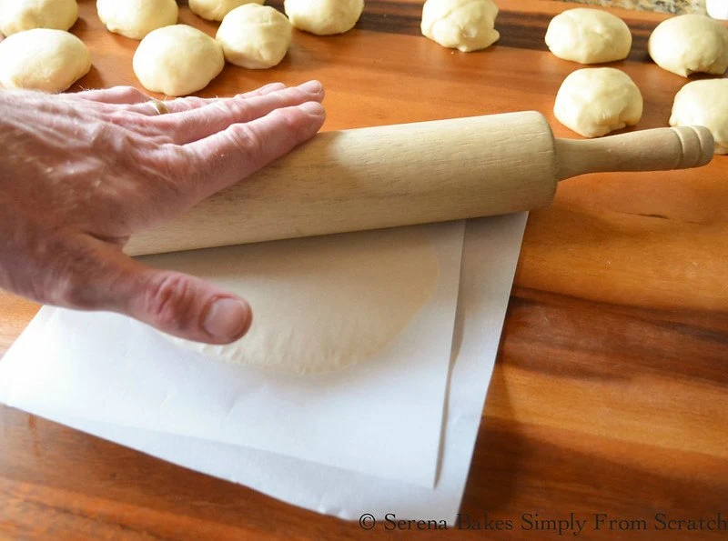 Homemade Flour Tortilla Dough being rolled.