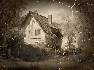 Vintage photo of three story Home