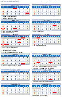 KALENDER 2020 INDONESIA LENGKAP DENGAN HARI LIBUR NASIONAL