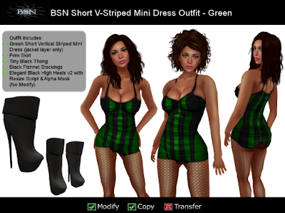 BSN Short V-Striped Mini Dress Outfit