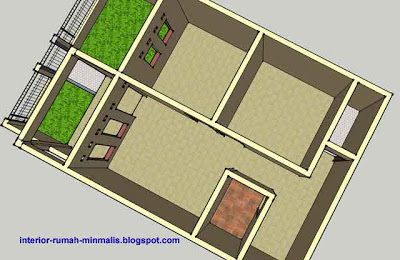 gambar Denah rumah sederhana minimalis - 3D