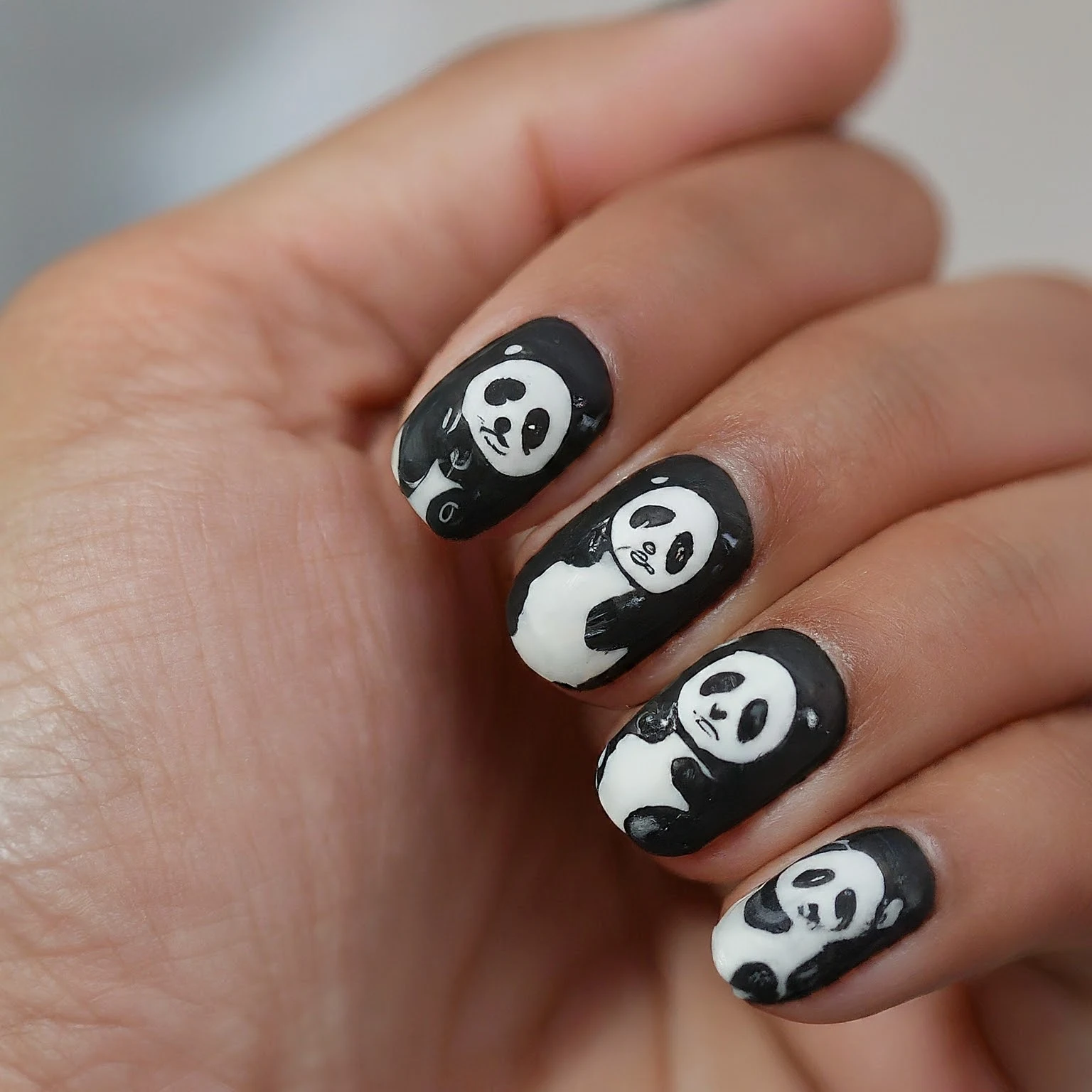 Panda Silhouettes Against a Solid Color Backdrop