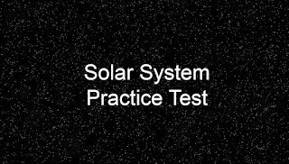 Solar System Practice Test Title Page with Dark Starry Background