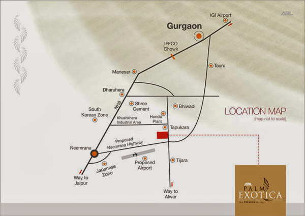  ABL Palm Exotica Sector 95 Alwar Bypass Bhiwadi Location Map
