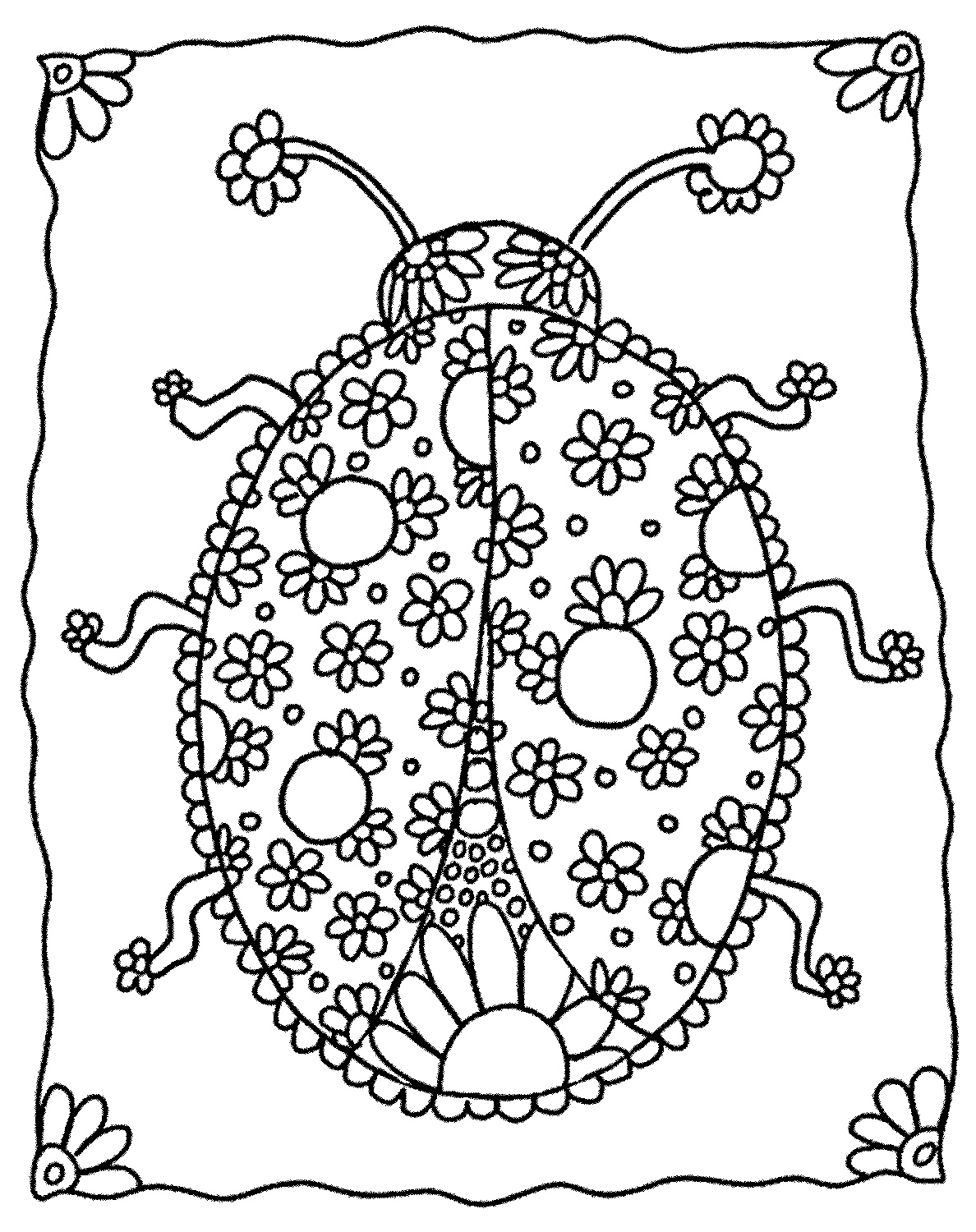 Mewarnai Gambar  Kumbang Motif Bunga murid 17