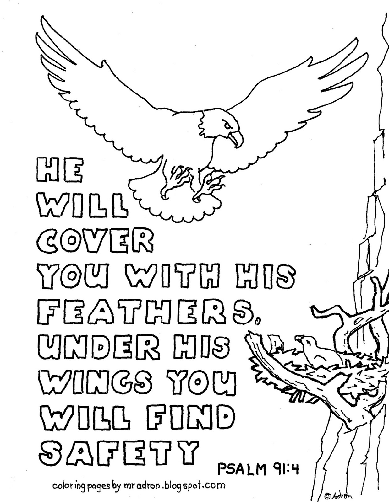 Psalm 91 4 Printable Coloring Page