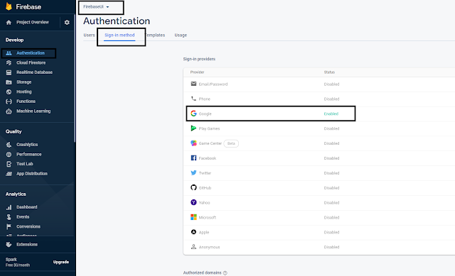 Enable Google Sign-In with Firebase Authentication