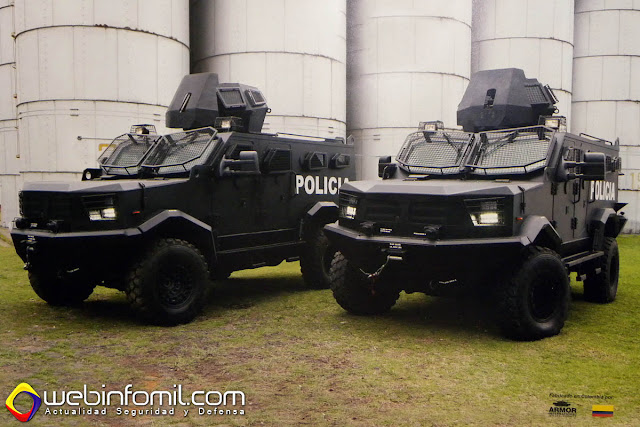 Blindados Hunter TR-12, de diseñados y fabricados en Colombia por la empresa Armor International.