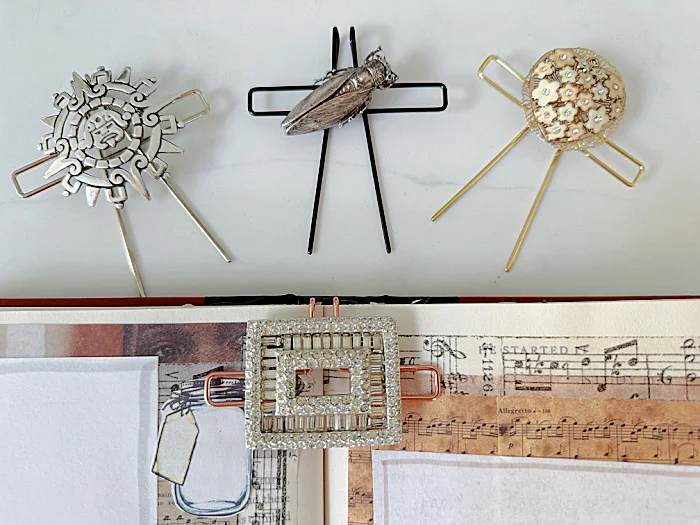 repurposed jewelry book page holders