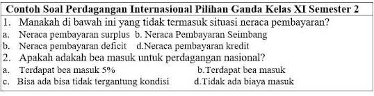 30 Contoh Soal Perdagangan Internasional Pilihan Ganda Kelas XI Semester 2 dan Jawabannya