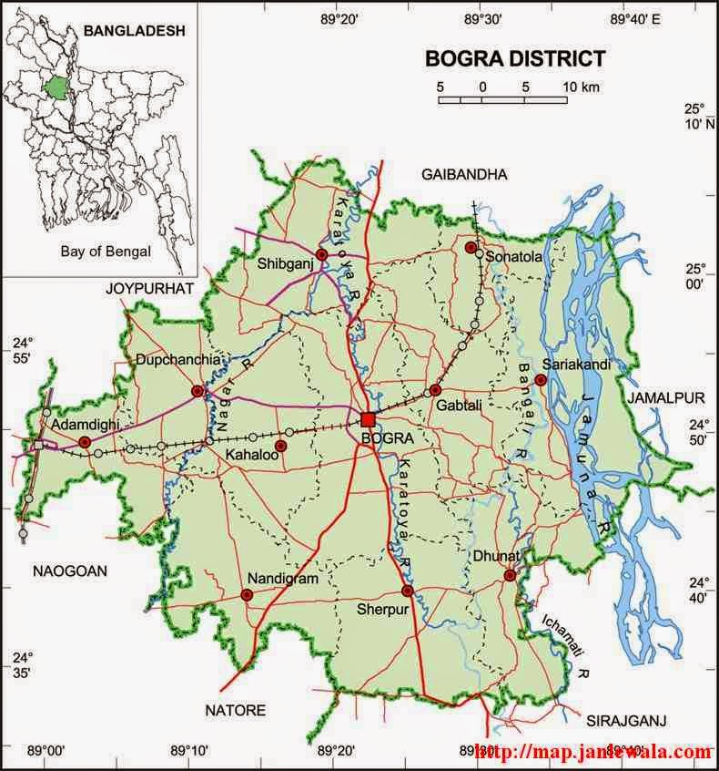bogra zila map of bangladesh