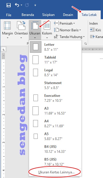 Cara Mengatur Ukuran Kertas Ms. Word (2016)