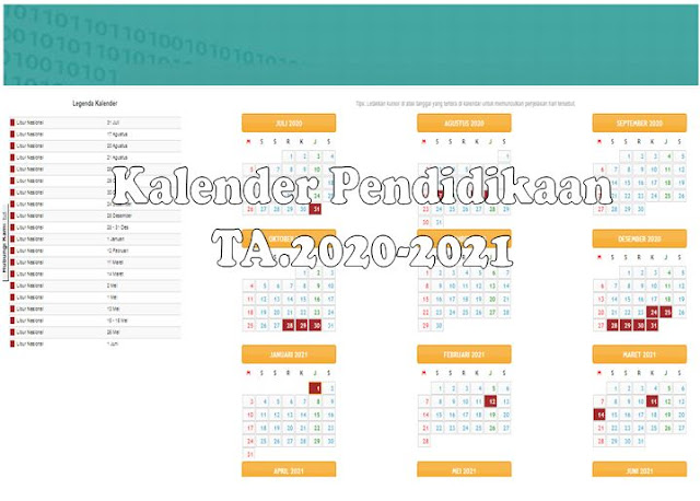 Kalender Pendidikan tahun 2020-2021