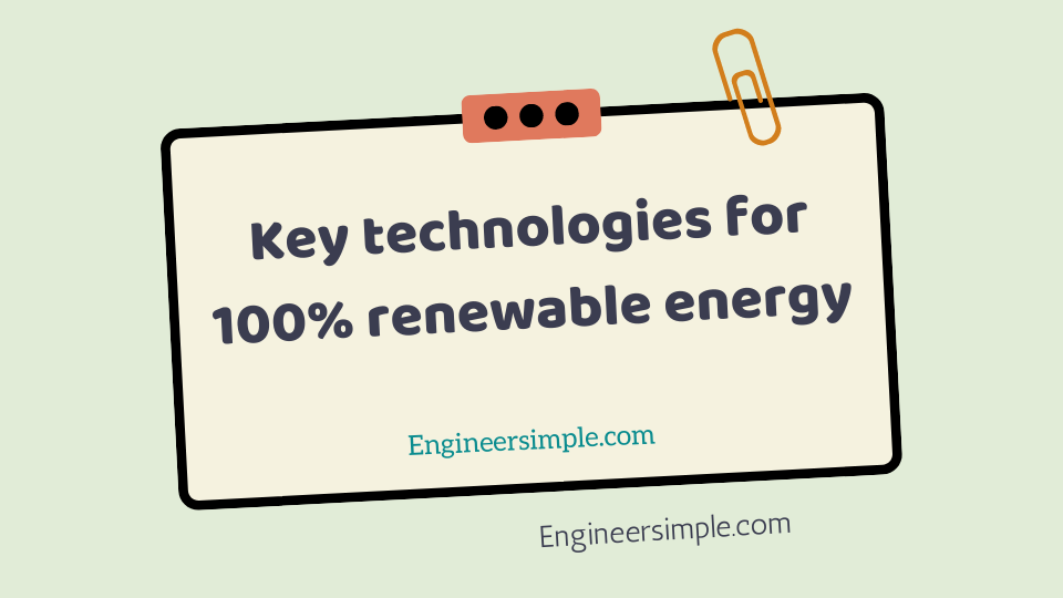 Key technologies for 100% renewable energy