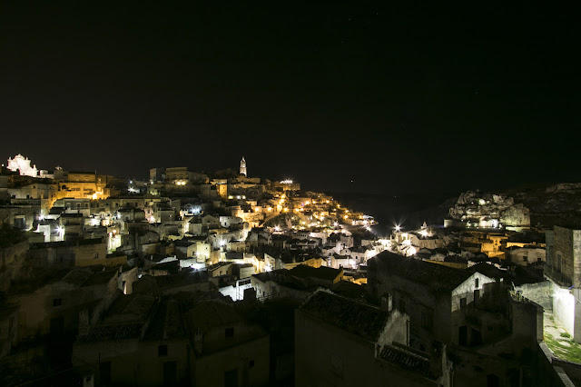 Foto notturne di Matera-Panorama