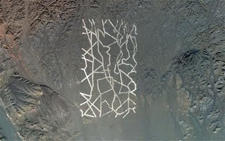 Giant Mysterious White Lines in Chinese Desert