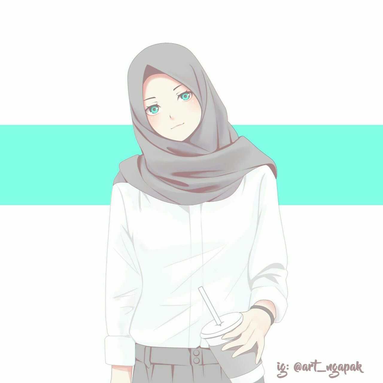 Muslimah Cantik Gambar Kartun Perempuan Cantik Berhijab Cikimmcom