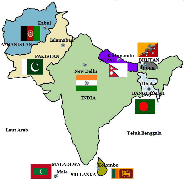  Asia Selatan adalah sebuah wilayah selatan benua Asia Profil Negara Negara Asia Selatan