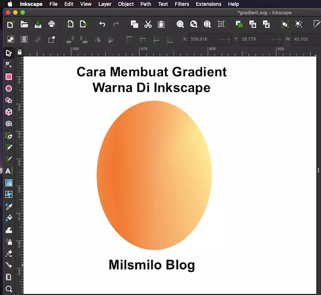 cara membuat gradient warna di inkscape. menambahkan warna gradasi, membuat gradasi warna objek di inkscape