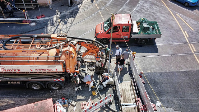 Baustelle Straßenbauarbeiten, Invalidenstraße / Chausseestraße, 10115 Berlin, 25.04.2014