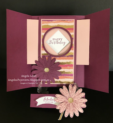 SU daisy gatefold shutter card by Angela Lovel, AngelasPaperArts.blogspot.com.au