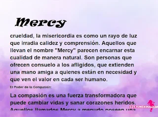 ▷ Significado del nombre Mercy