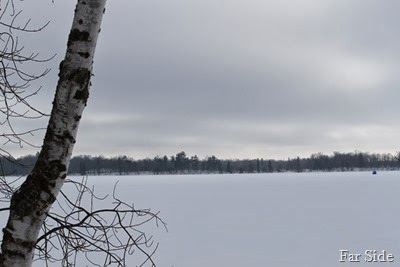 Blue Fishing Shelter on Tamarac lake