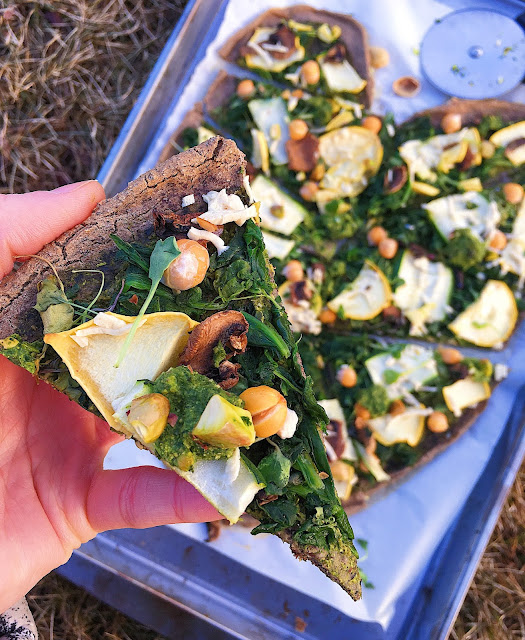 Whole Grain Gluten Free Pistachio Pesto Pizza (Vegan, Oil Free)