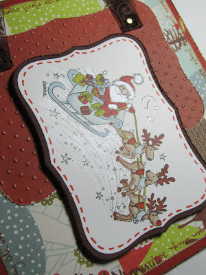 Christmas santa sled card