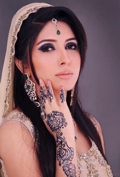 Mehndi designs are usually printed in women's hands feet palms 