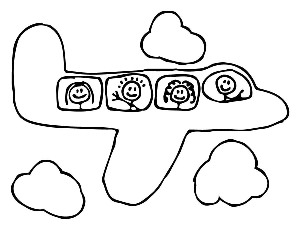 plane coloring pages