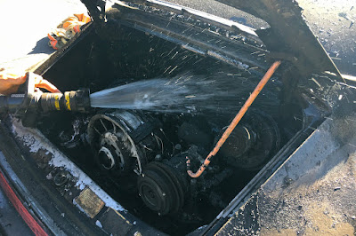 1985 Porsche 911 engine fire