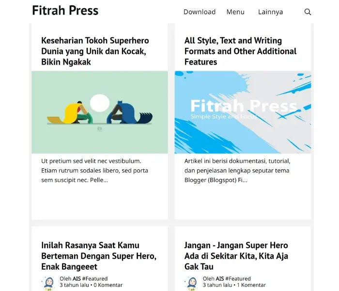 Fitrah Press Responsive Blogger Template Free Download