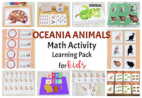 Oceania Australia Animals Math Learning Material