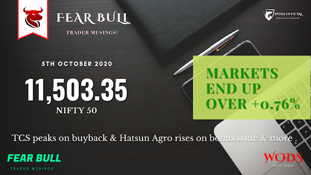 TCS peaks on buyback & Hatsun Agro rises on bonus issue & more .