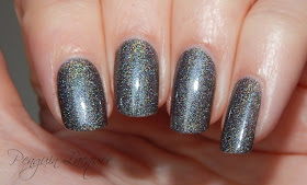 kiko holographic nail lacquer 006 graphite flashlight nah