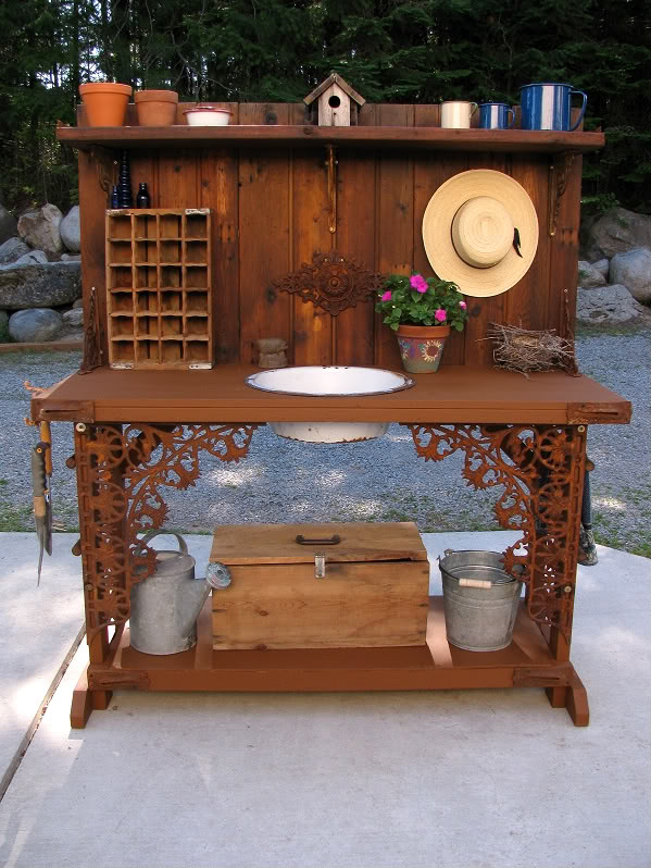 Garden Potting Bench Table