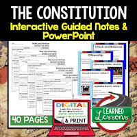 The Constitution, American History Guided Notes, American History Interactive Notebook, Google and Print, American History Note Taking, American History PowerPoints, American History Anticipatory Guides