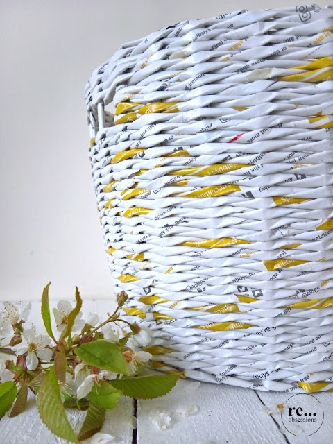 basket, paper wicker, paper weaving, gold, papierowa wiklina, koszyk