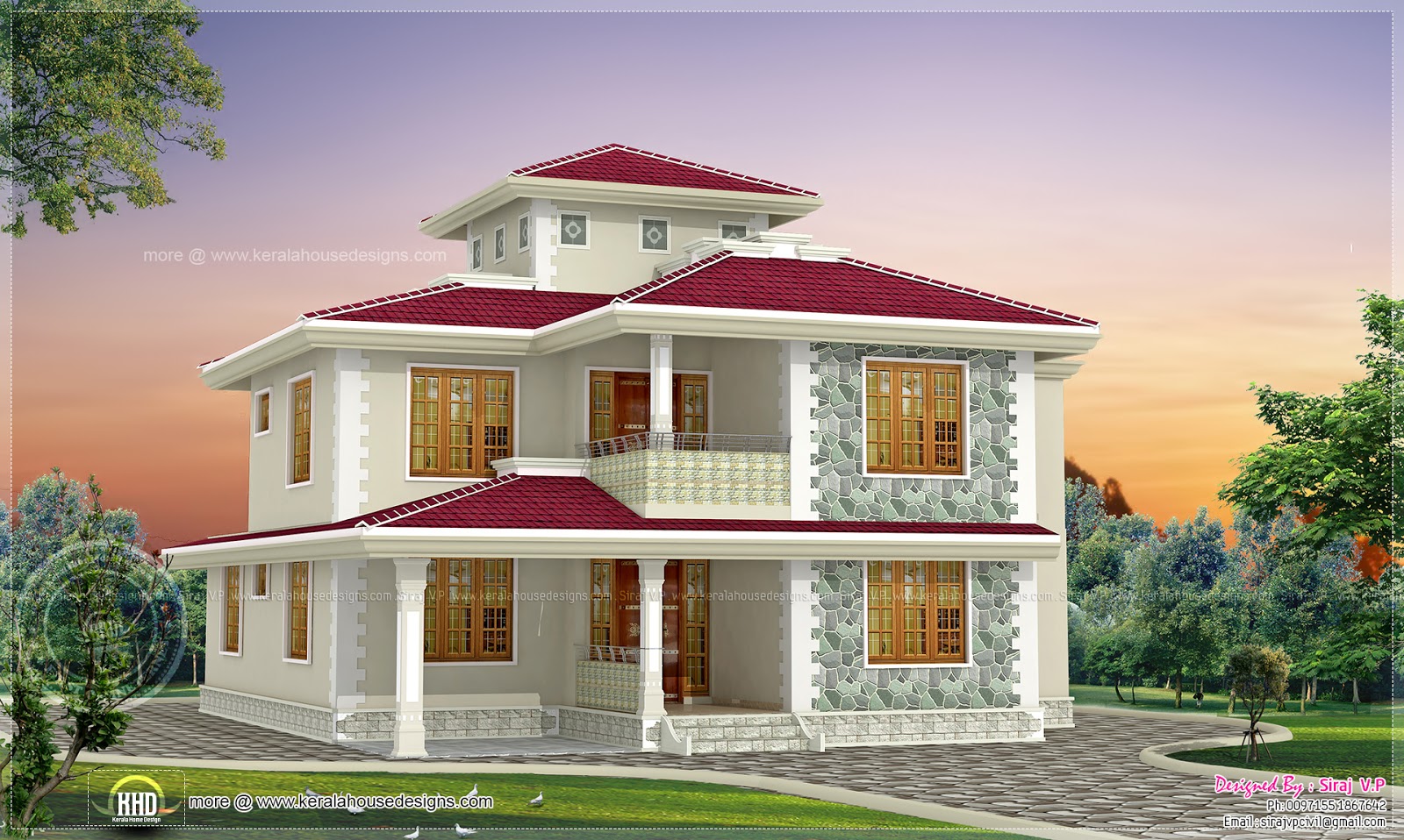 4 BHK Kerala style home design | Indian House Plans
