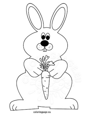 Mewarnai Gambar Sketsa Kelinci Makan Wortel Warna Hitam Putih Bagus untuk Diwarnai Anak TK atau SD_Rabbit eating carrots coloring pages for kids_ Los conejos de la imagen comían zanahorias