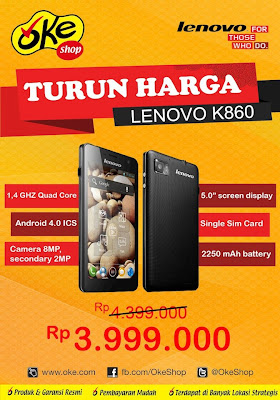 Harga Lenovo K860 Android Phablet