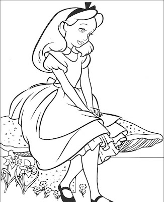coloring pages alice in wonderland 2010. Beauty Alice in wonderland