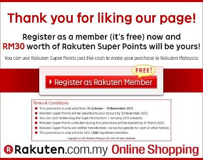 Rakuten Malaysia Online Shopping: FREE RM30 Super Points