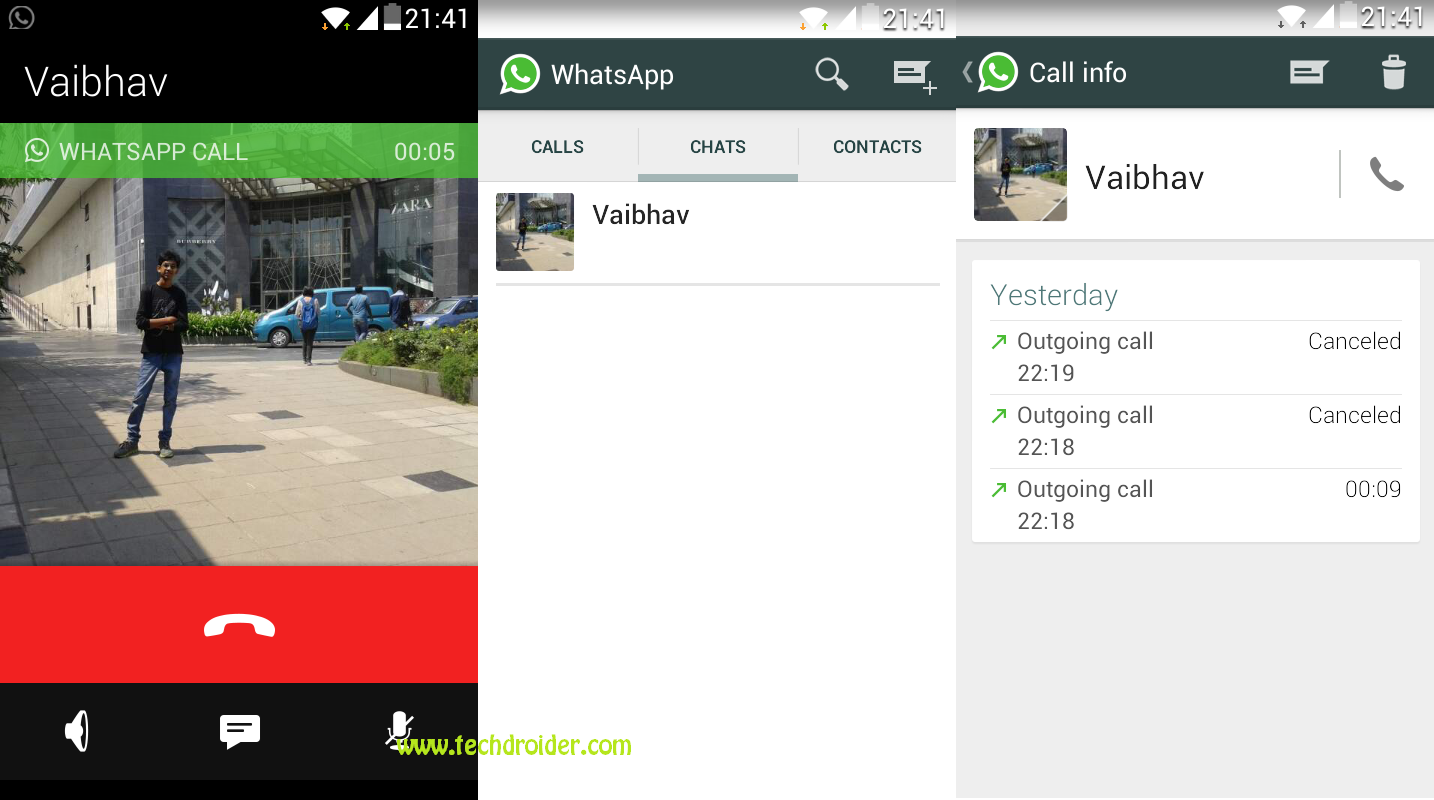 whatsapp calling feature android