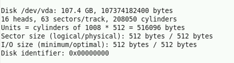 'fdisk output'