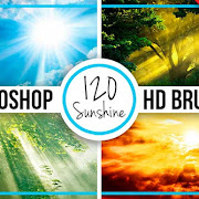 120 Pinceles de Rayos de Sol y Luz para Photoshop