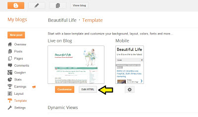 Changing from three-column to two-column blogger template