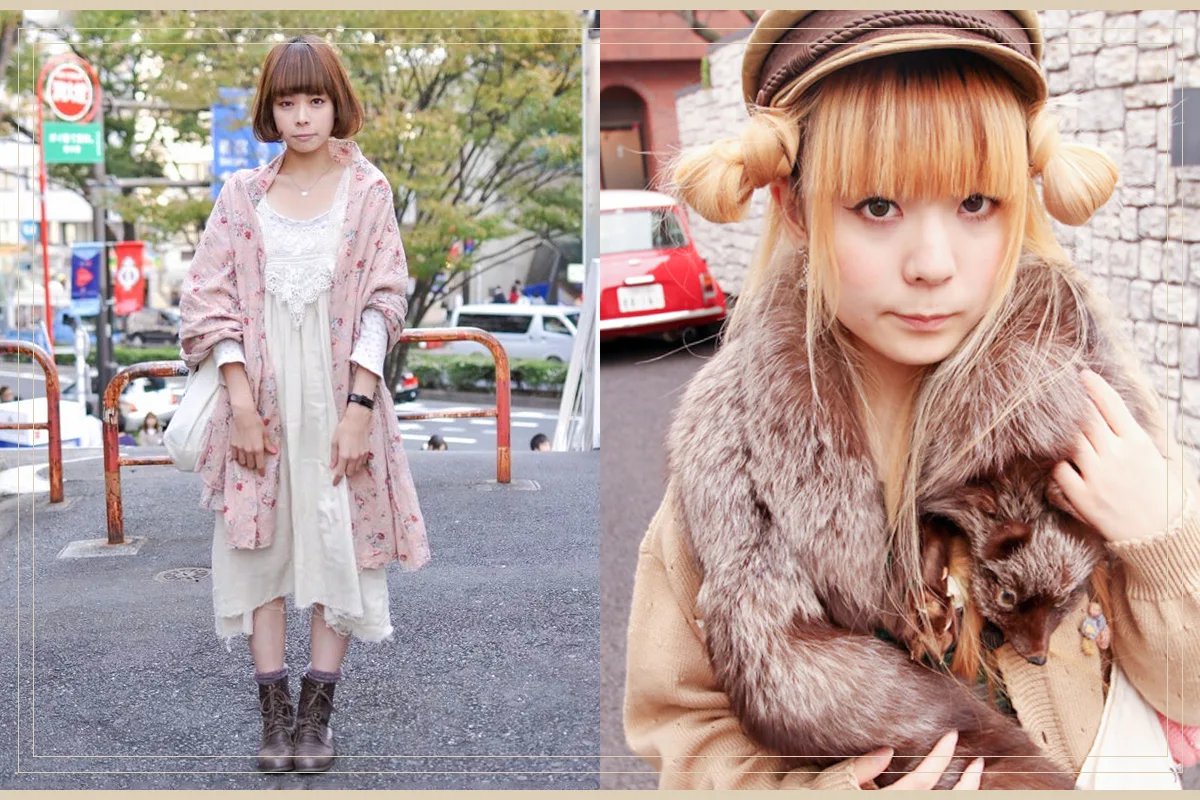 two women wearing mori key harajuku style