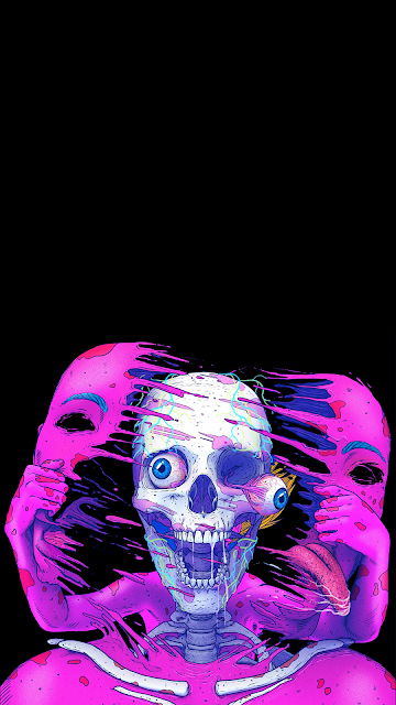 amoled phone wallpaper skull